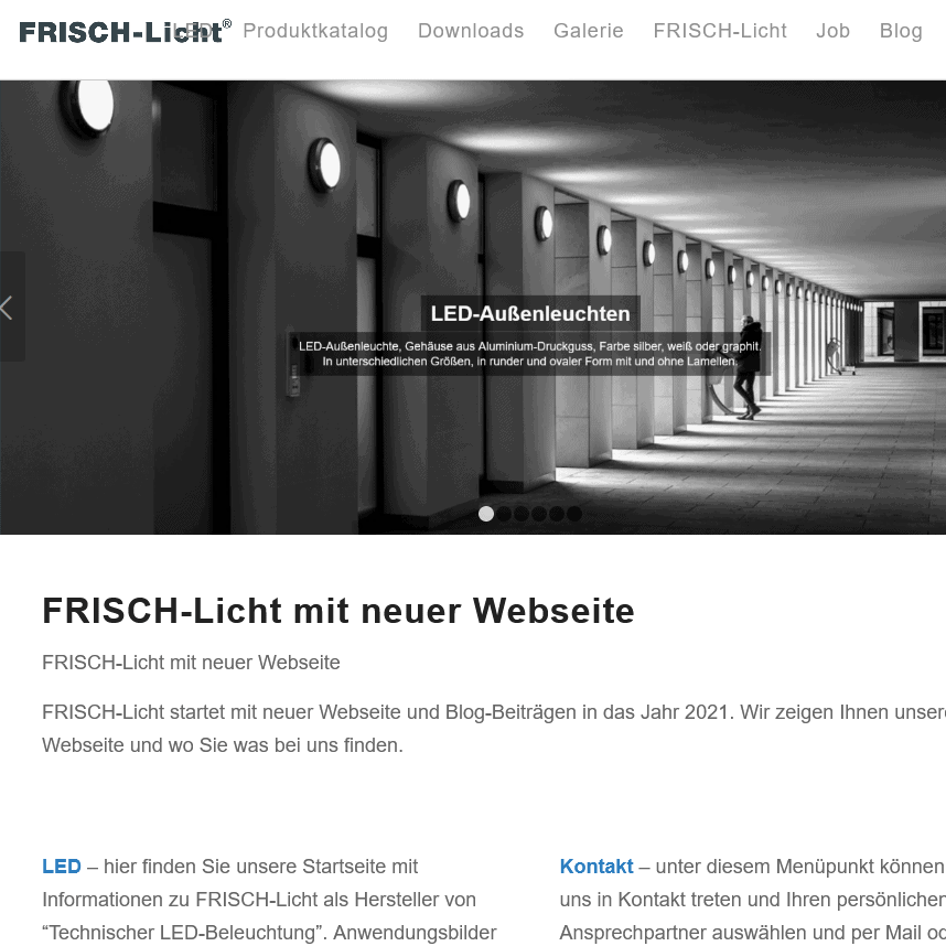 FRISCH-Licht mit neuer Webseite
