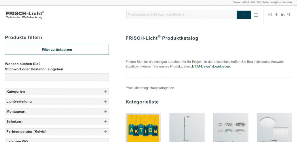 FRISCH-Licht Onlinekatalog